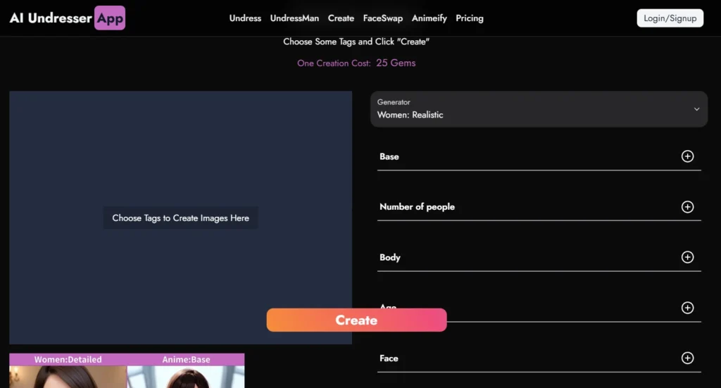 Create Feature of AI-Undresser.App