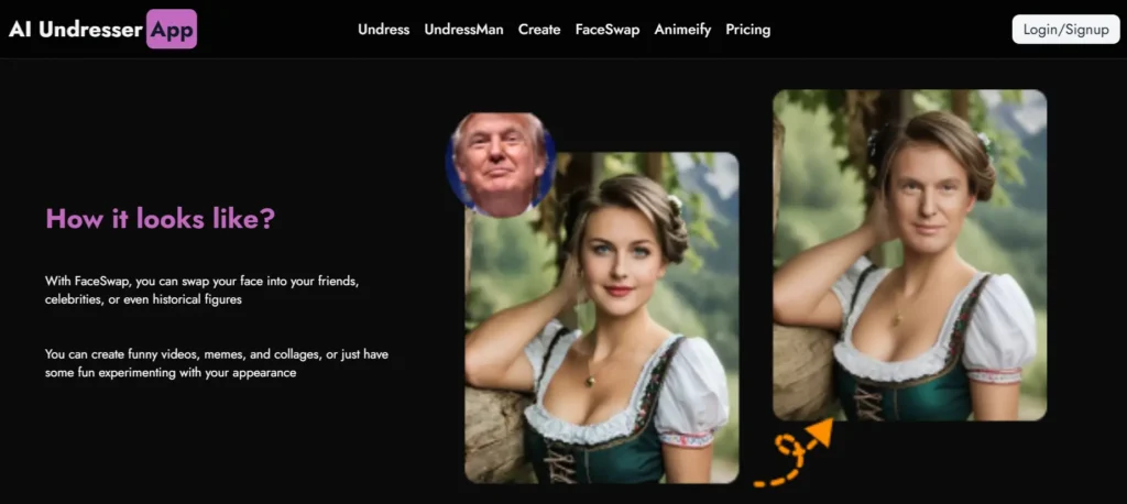 FaceSwap Feature of AI-Undresser.App